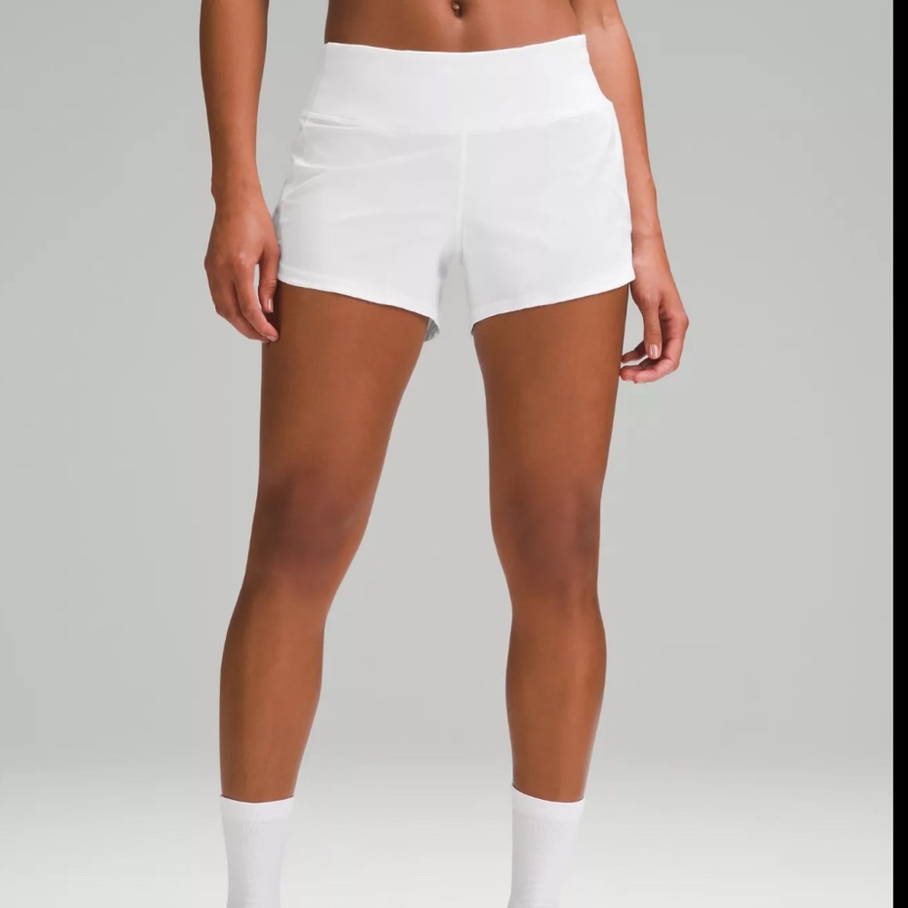 Lululemon White Speed Up Shorts